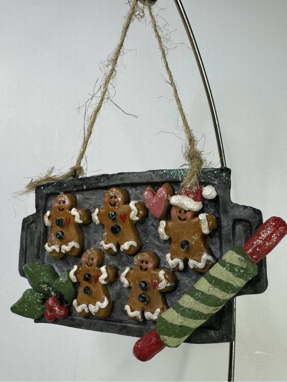 Kurt Adler Gingerbread Men Cookie Sheet Christmas Ornament Decor